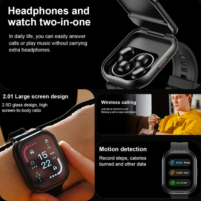 Sport-smartwatch met Bluetooth-belfunctie, hartslag- en fitnesstracking