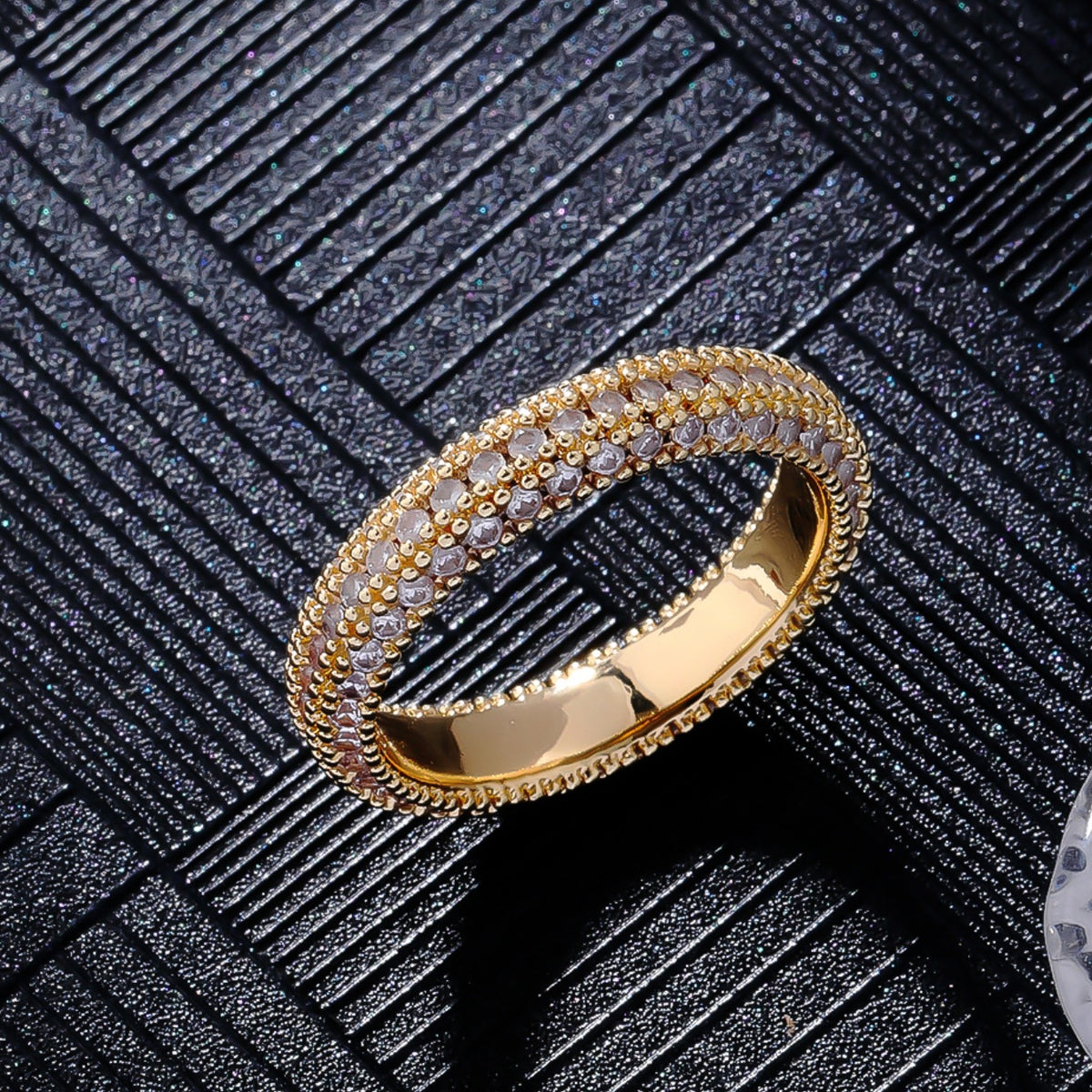 Joseph Jewelry Three-sided Zirconium Shiny Diamond Ring Fashion Personalized Hip Hop Ring