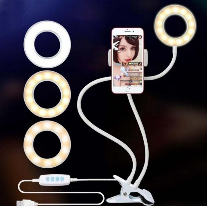 LED-Selfie-Ringlicht für Live-Make-up, verstellbar – 8 cm Stativ