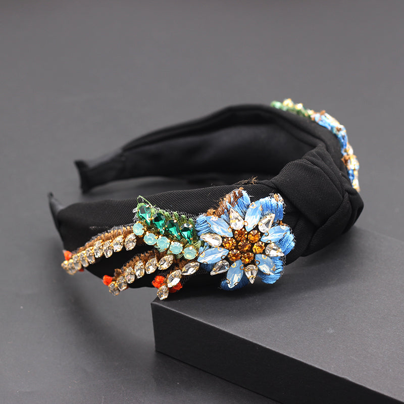 Embroidered Crystal Knotted Headbands, Women's