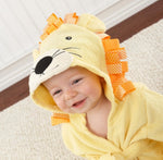 Baby Hooded Cotton Bathrobe, Cute Animal Design
