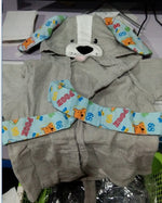 Baby Hooded Cotton Bathrobe, Cute Animal Design