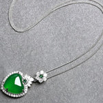 Green Chalcedony Heart Pendant Necklace