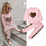 Sweatshirt- und Hosen-Set mit Herz-Print für Mädchen