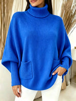 Damen-Rollkragenpullover, einfarbig