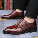 Mocassins à motif crocodile avec boucle pour homme