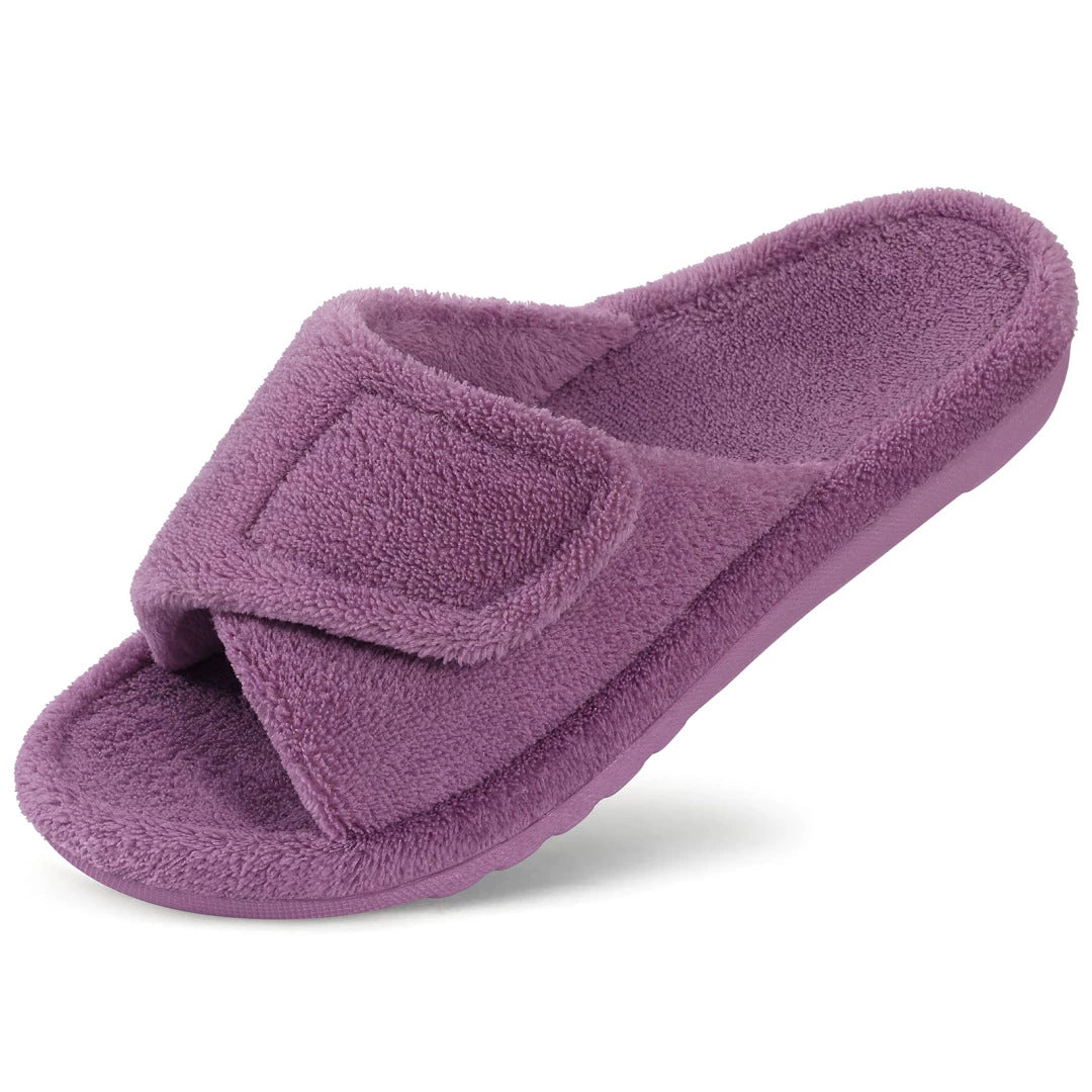 Pantuflas de peluche con estampado de leopardo para mujer