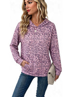 Sweat à capuche imprimé léopard pour femme
