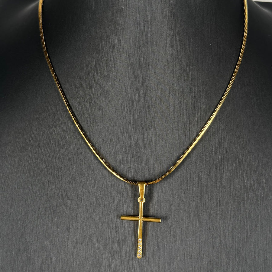 Titanium Kruis Ster Ketting, Vintage