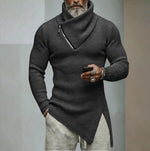 T-shirt en tricot uni à manches longues pour homme