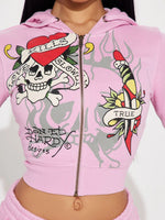 Conjunto de blusa estampada de manga larga y pantalón para mujer