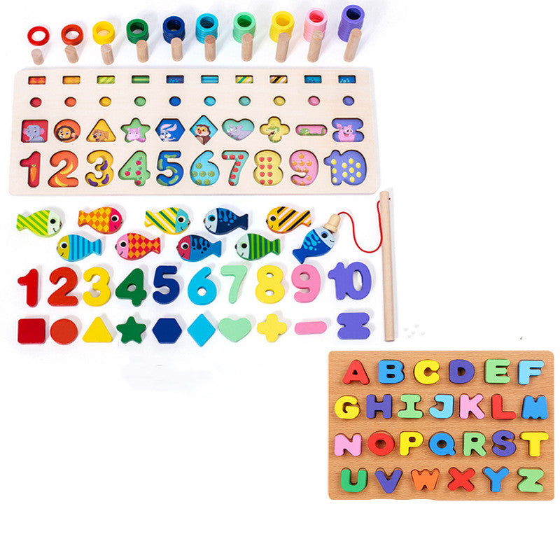 Rompecabezas 3D de números y letras para niños, juguete educativo geométrico digital de colores para bebés