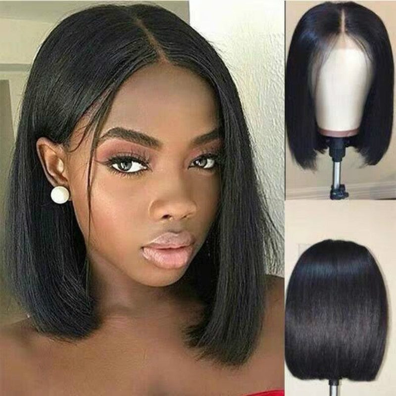 Korte bobpruik, pruik van synthetisch steil haar