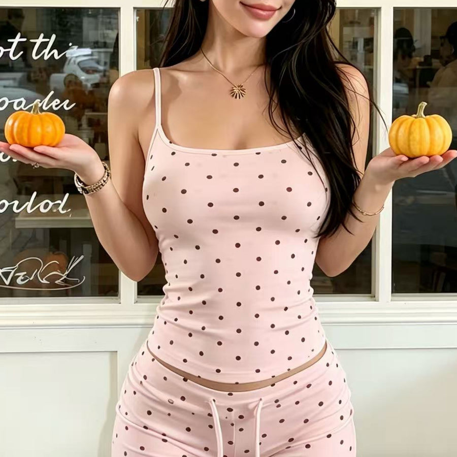 Top met polkadotprint en ingebouwde bh