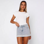 Stretch Denim Mini Skirt