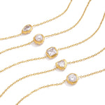 Bracelet réglable en zircon, acier inoxydable