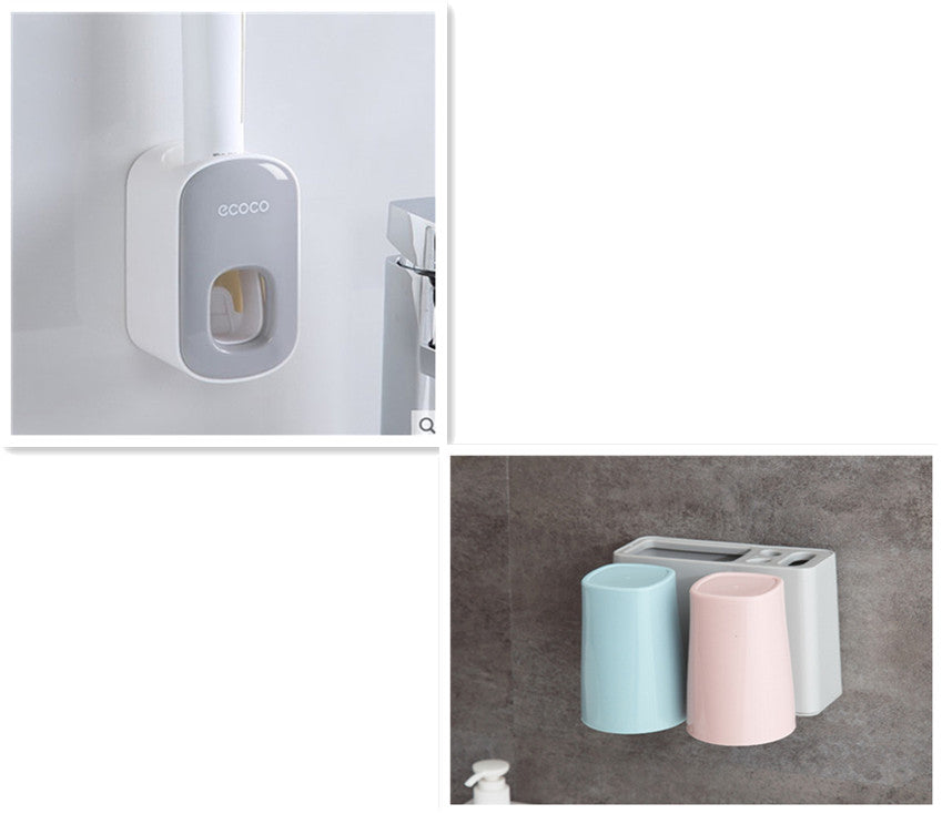 Automatischer Zahnpastaspender mit Zahnbürstenhalter-Set