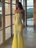 Strapless zomer-minijurk