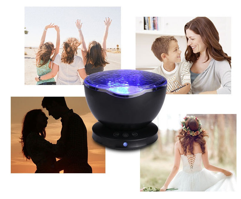 Projecteur de vagues océaniques veilleuse avec haut-parleur