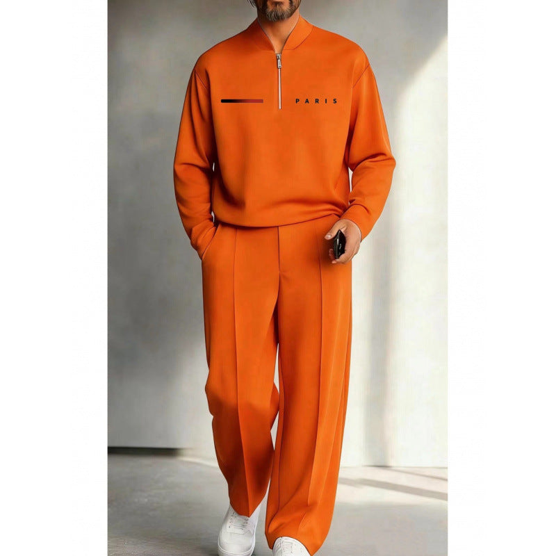 Completo uomo con pullover a mezza zip e pantaloni