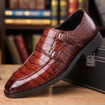 Mocassins à motif crocodile avec boucle pour homme