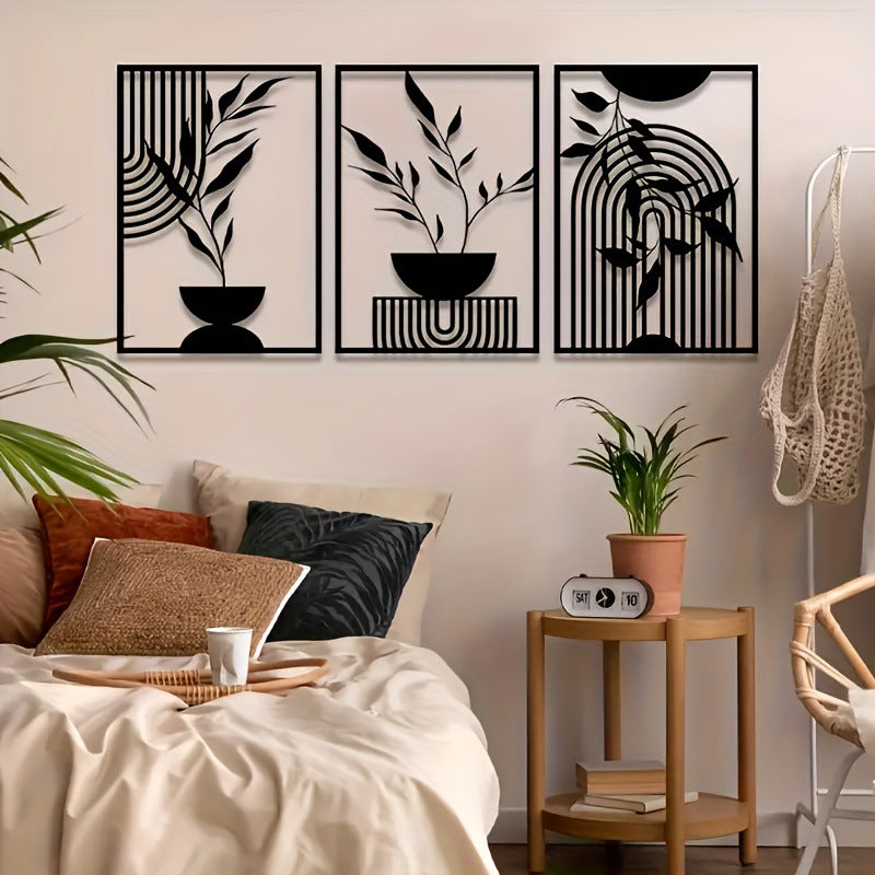 Decorazione da parete in metallo astratta minimalista