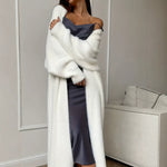 Women's Faux Mink Long Knit Cardigan