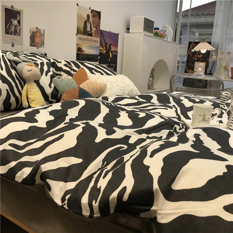 Parure de lit en coton à motif zèbre