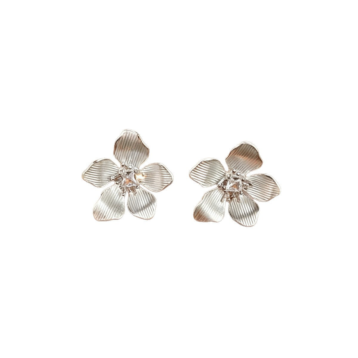 Pendientes de perlas con forma de flor y corazón de circonita con incrustaciones de diamantes, estilo coreano fresco y dulce, de moda