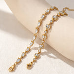 Paw Print Zircon Bracelet, Stainless Steel