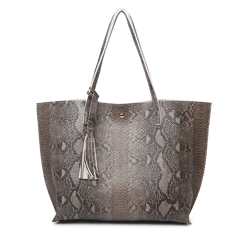 A New Handbag Bag Women on Behalf of Fashion Snake Ladies Handbags Shoulder Laptop Tote Ba