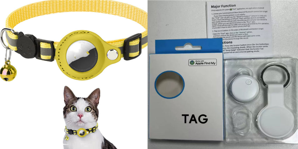 Coleira Refletora para Animal de Estimação com Suporte para AirTag