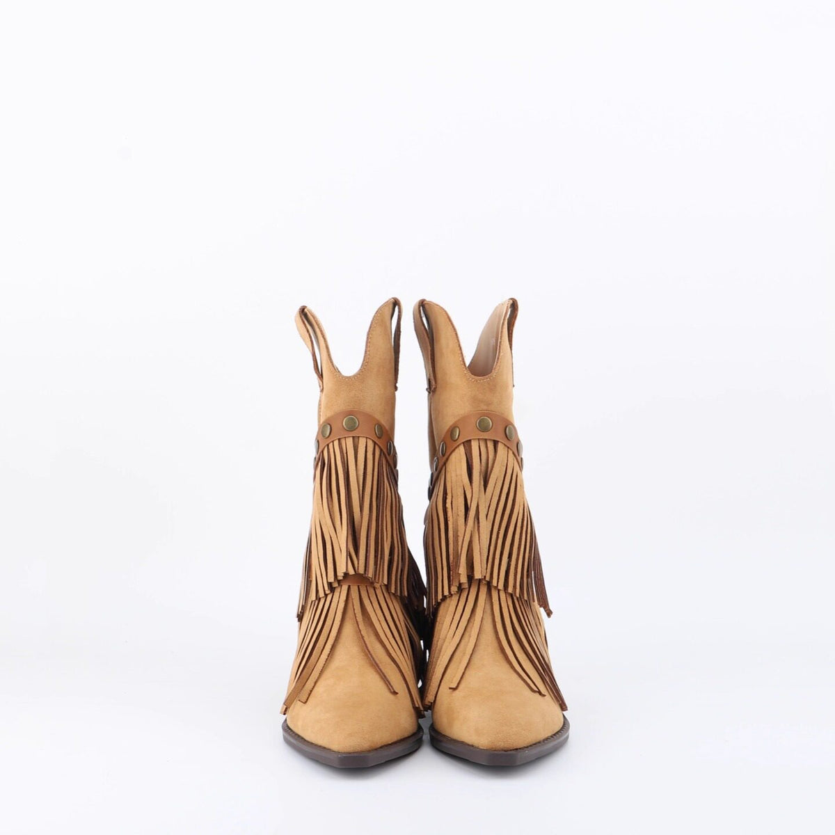 Botas de Camurça de Cano Médio para Mulher, Salto Largo