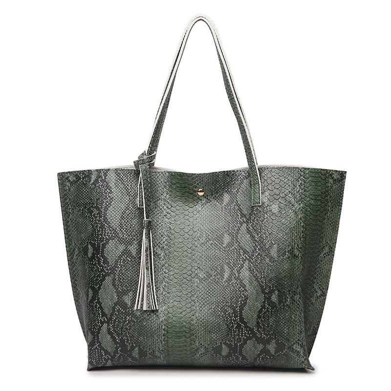 A New Handbag Bag Women on Behalf of Fashion Snake Ladies Handbags Shoulder Laptop Tote Ba