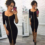 Damen-Midikleid mit Reißverschluss vorne