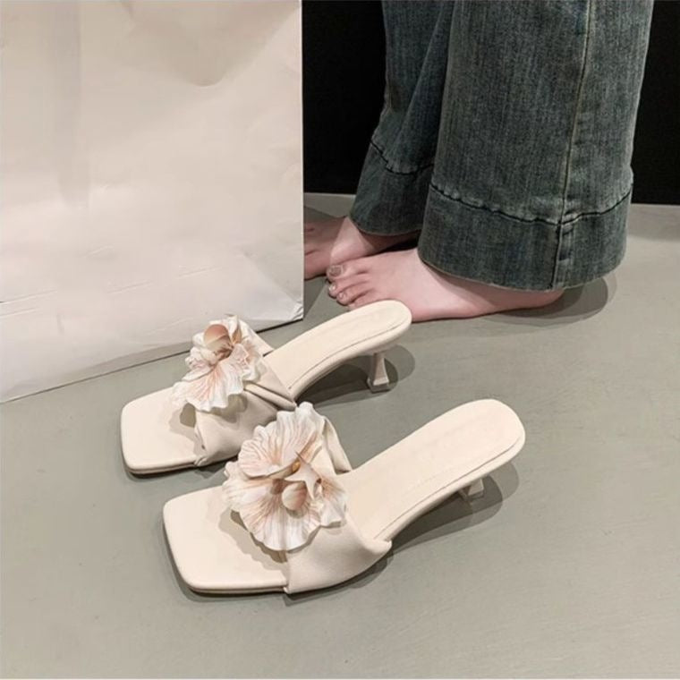 Women's Square-Toe Open-Toe Slip-On Sandals