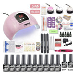 Lâmpada de Unhas de 80W e Conjunto de Verniz Gel, Kit Secador de Unhas UV LED