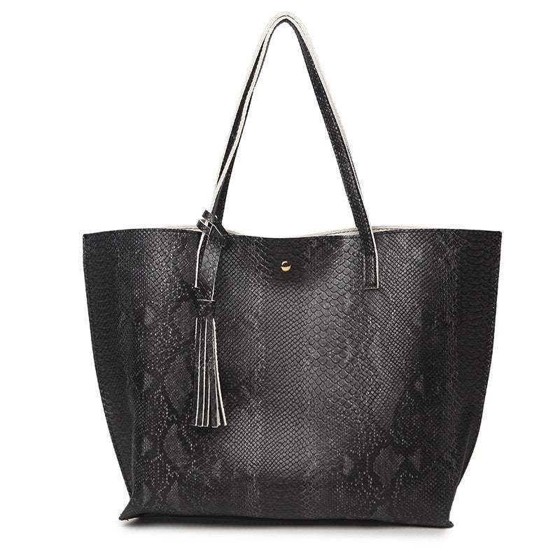 A New Handbag Bag Women on Behalf of Fashion Snake Ladies Handbags Shoulder Laptop Tote Ba