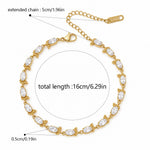 Paw Print Zircon Bracelet, Stainless Steel