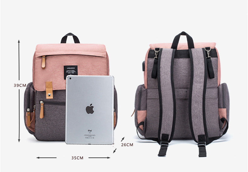 LEQUEEN Multifunktionale Wickeltasche mit großem Fassungsvermögen