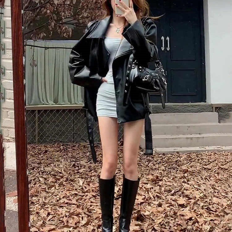 Women's Classic Leather Coat