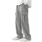 Pantaloni da uomo in velluto a coste, taglio dritto e vestibilità ampia