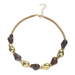 Collier mosaïque en résine géométrique irrégulière