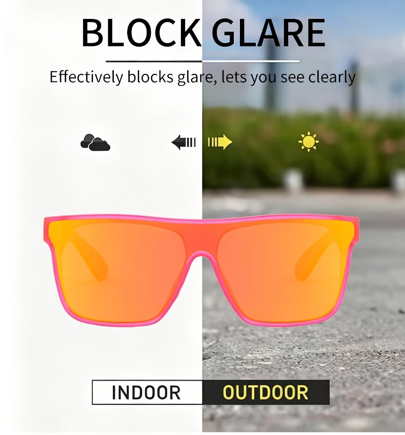Oversized Flat-Top Sunglasses, Unisex