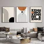 Morandi Abstraktes Leinwandbild, 3-teiliges Set