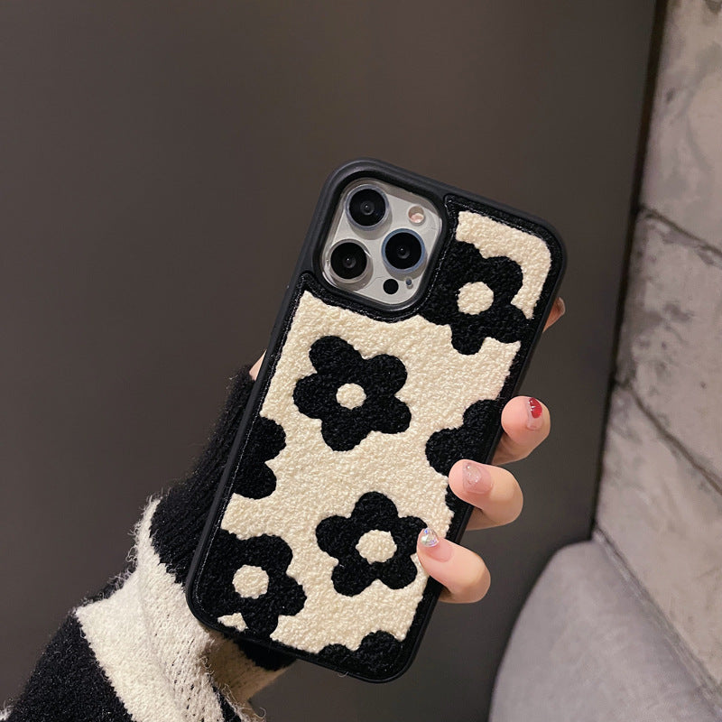 Plush Flowers Ladies Autumn and Winter Mobile Phone Cases