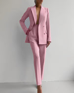 Women's Double-Breasted Blazer and Pants Suit