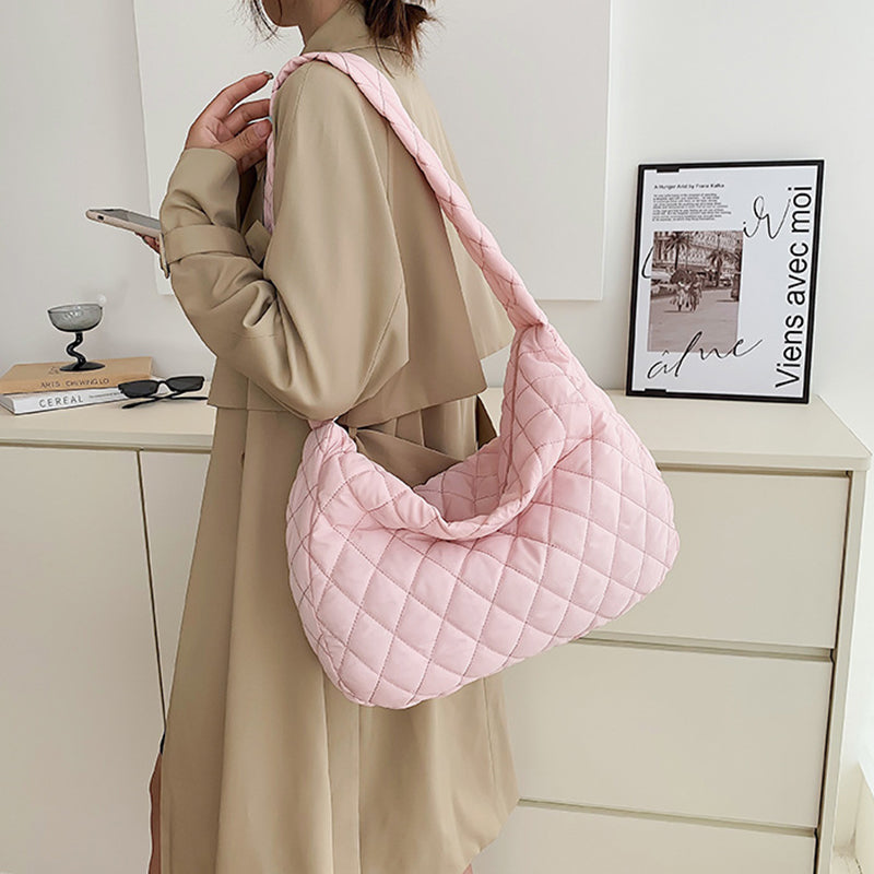 Winter Personalized Bags for Women Crossbody Bag with Rhombus Stitching Design Commuting C