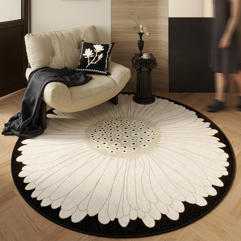 Tappeto rotondo in stile vintage francese