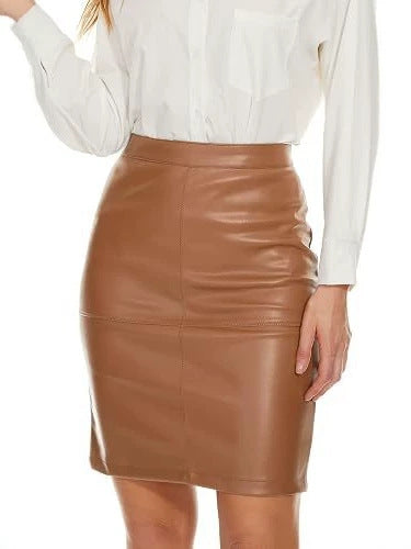 High-Waisted Faux Leather Mini Skirt
